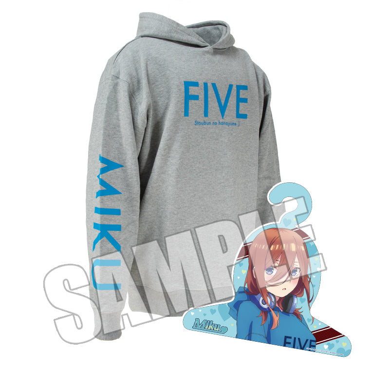 FIVEパーカーGRAY<三玖> キャラハンガー付き