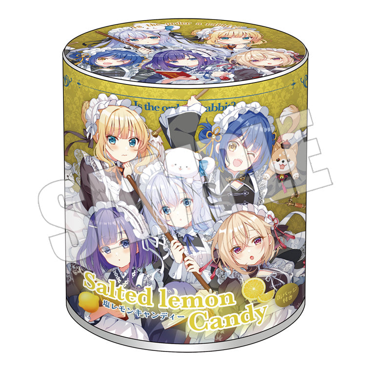 缶バッジ付きキャンディ＜Maid by Rabbits チノ＆シャロ＆マヤ＆フユ＆ナツメ＞ 塩レモン味